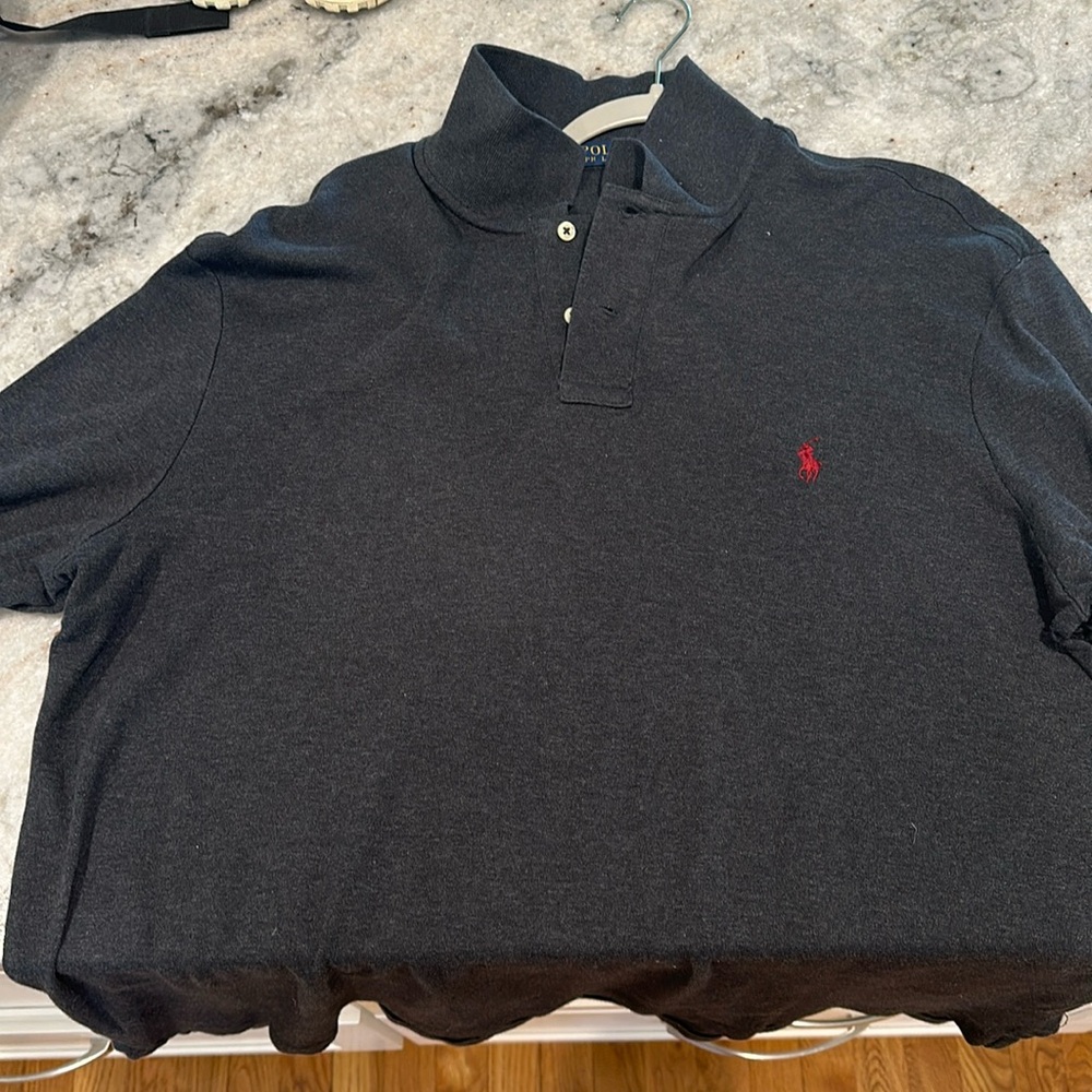 Ralph Lauren long sleeve XL polo in dark grey
